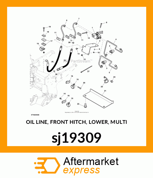 OIL LINE, FRONT HITCH, LOWER, MULTI sj19309