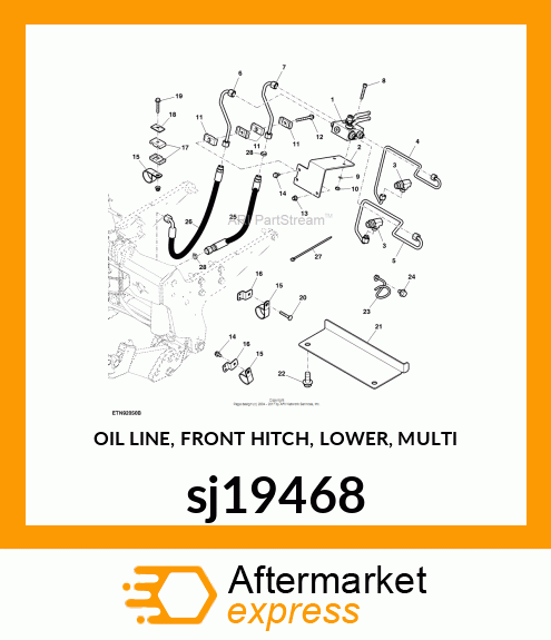 OIL LINE, FRONT HITCH, LOWER, MULTI sj19468