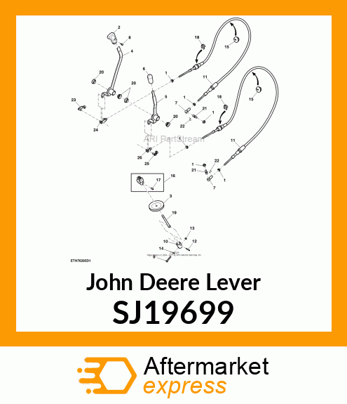 LEVER, HITCH POSITION, CAB SJ19699