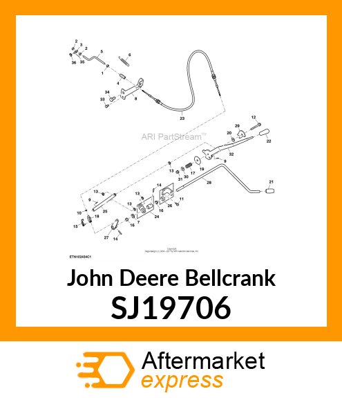 BELLCRANK, THROTTLE CABLE ASSEMBLY SJ19706