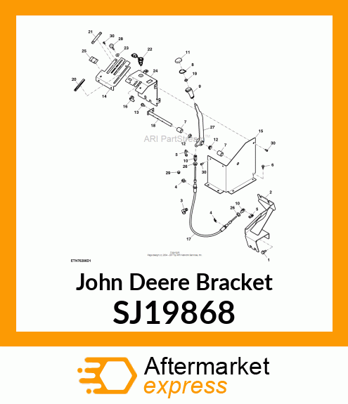 BRACKET, RH CONTROLS COVER SJ19868