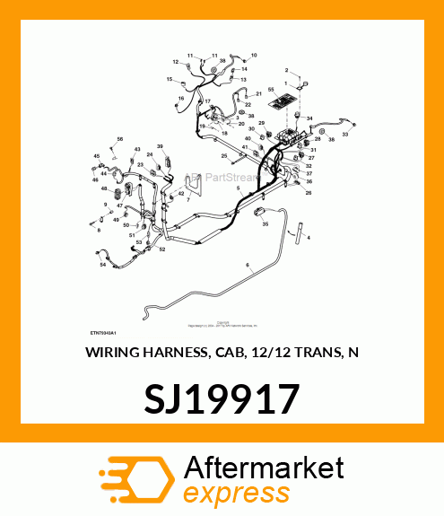 WIRING HARNESS, CAB, 12/12 TRANS, N SJ19917