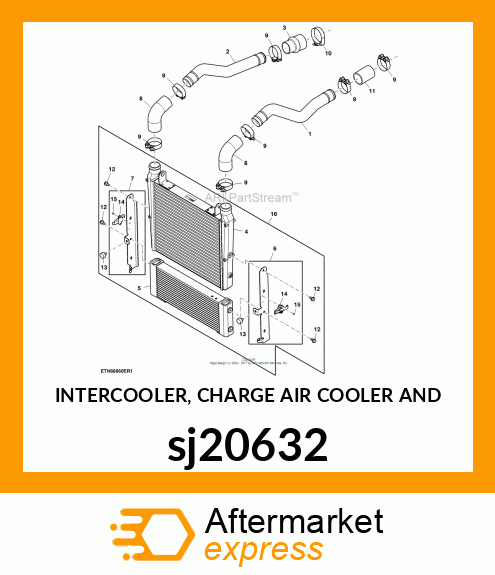 INTERCOOLER, CHARGE AIR COOLER AND sj20632