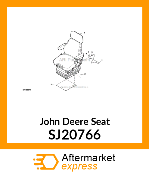 SEAT, AIR SUSP, CAB, Samp;P FABRIC, W/ SJ20766