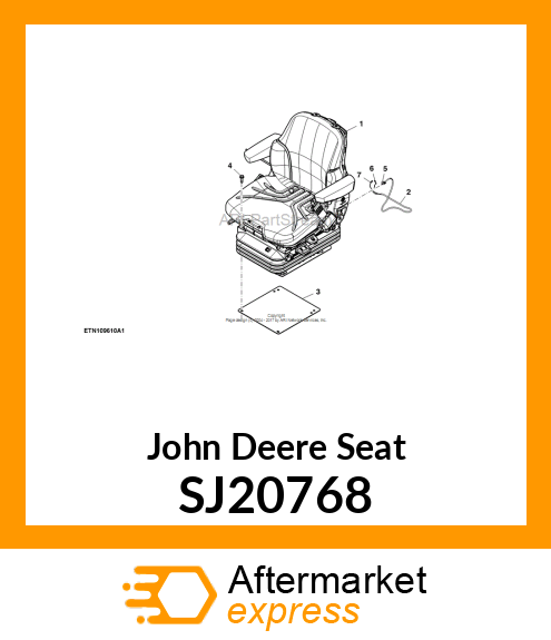 SEAT, AIR SUSP, CAB, Samp;P FABRIC, W/ SJ20768