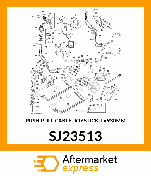 PUSH PULL CABLE, JOYSTICK, L=930MM SJ23513