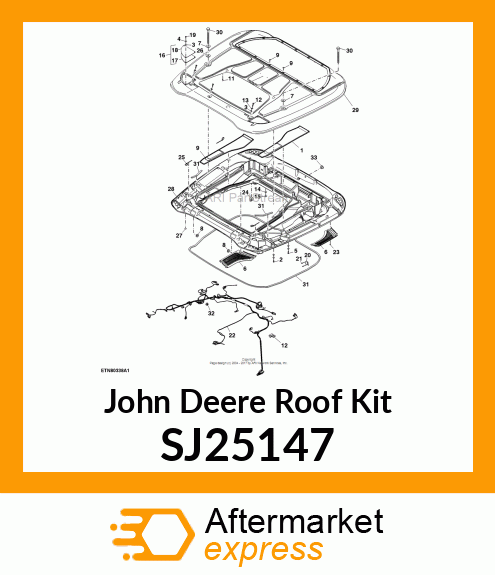 ROOF KIT, ROOF FOR SERVICE WITH SUN SJ25147