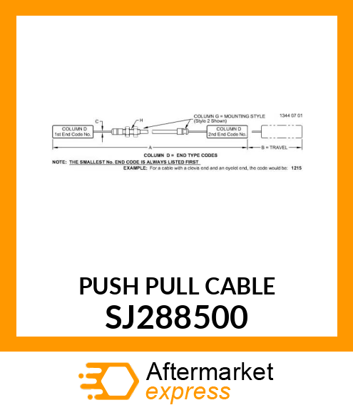 PUSH PULL CABLE, PUSH PULL CABLE, S SJ288500