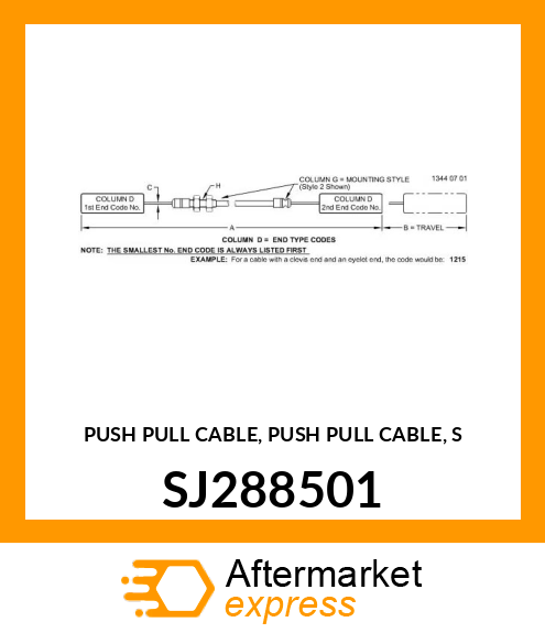 PUSH PULL CABLE, PUSH PULL CABLE, S SJ288501