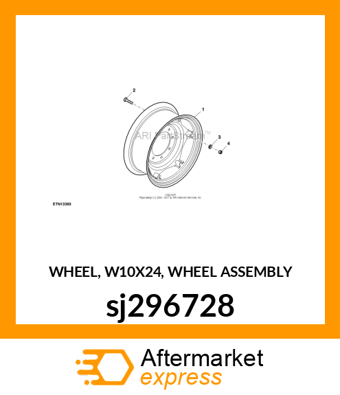 WHEEL, W10X24, WHEEL ASSEMBLY sj296728