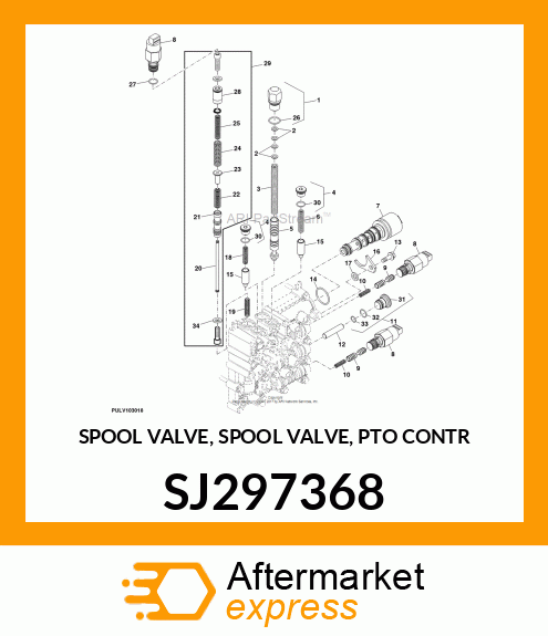 SPOOL VALVE, SPOOL VALVE, PTO CONTR SJ297368