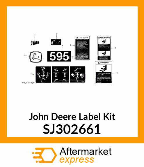 LABEL KIT, LABEL KIT, BACKHOE, 595 SJ302661