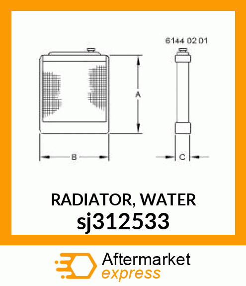 RADIATOR, FOR 2C TRACTOR sj312533