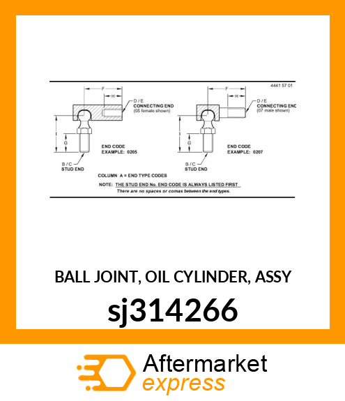 BALL JOINT, OIL CYLINDER, ASSY sj314266