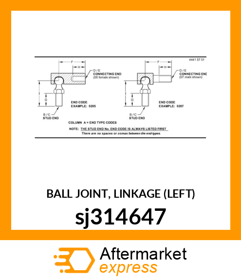 BALL JOINT, LINKAGE (LEFT) sj314647