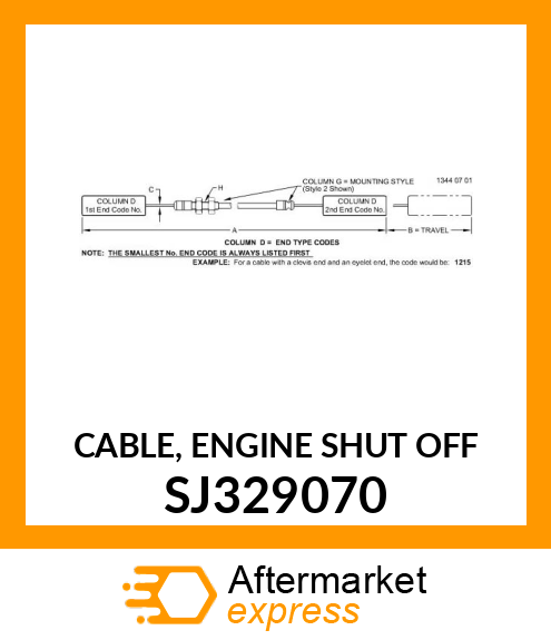 CABLE, ENGINE SHUT OFF SJ329070