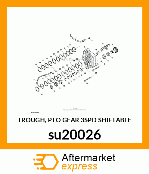 TROUGH, PTO GEAR 3SPD SHIFTABLE su20026