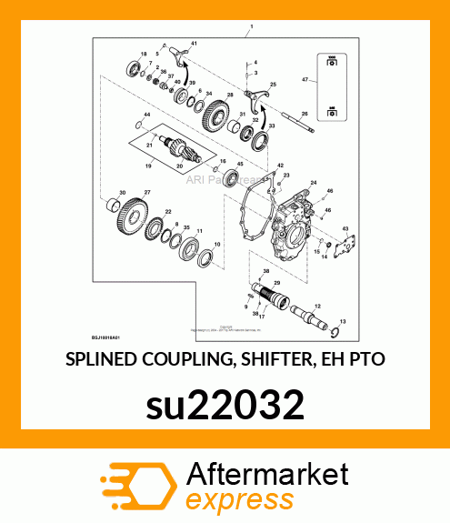 SPLINED COUPLING, SHIFTER, EH PTO su22032