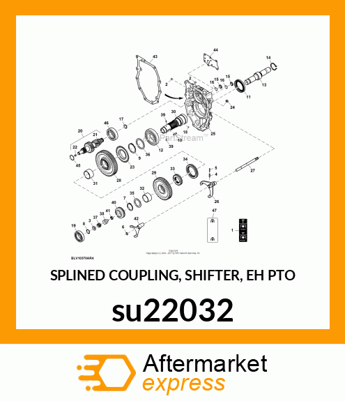 SPLINED COUPLING, SHIFTER, EH PTO su22032