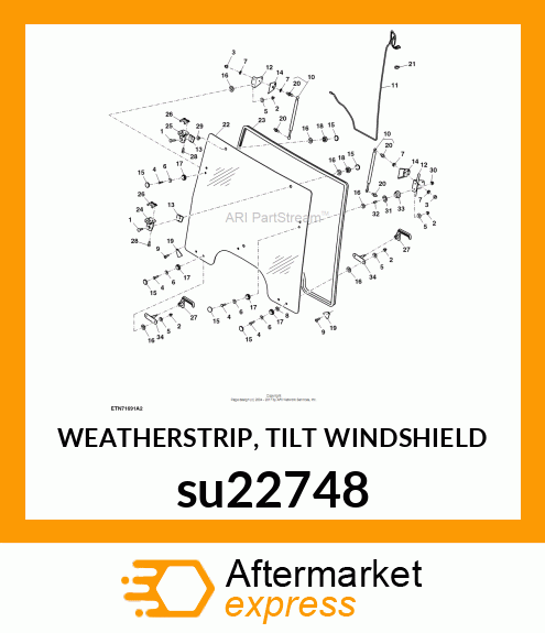 WEATHERSTRIP, TILT WINDSHIELD su22748