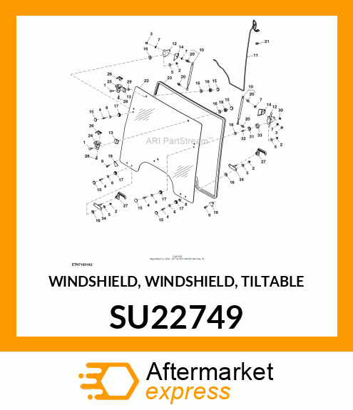 WINDSHIELD, WINDSHIELD, TILTABLE SU22749