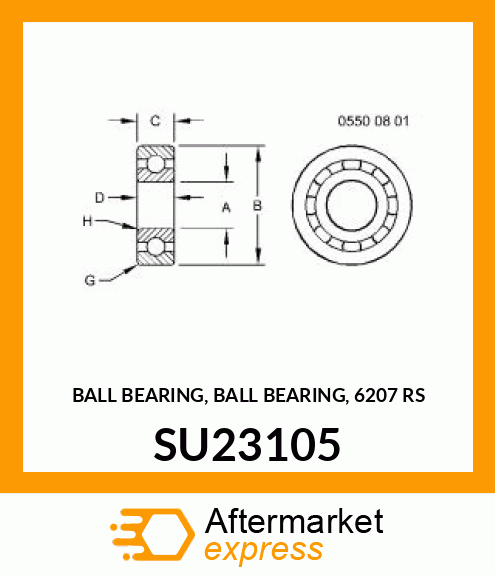 BALL BEARING, BALL BEARING, 6207 RS SU23105