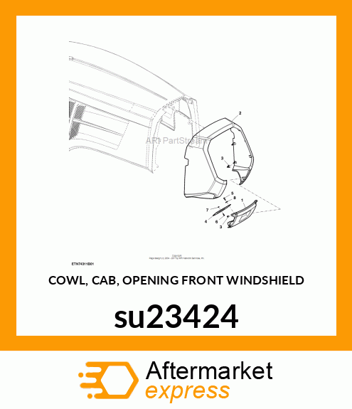 COWL, CAB, OPENING FRONT WINDSHIELD su23424