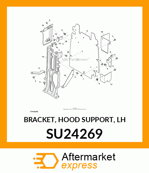 BRACKET, HOOD SUPPORT, LH SU24269