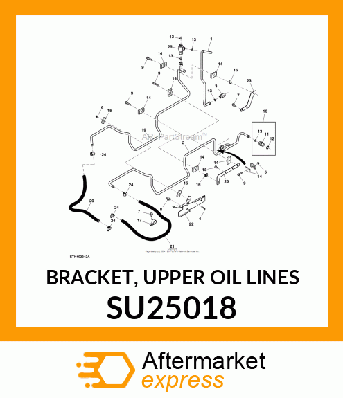 BRACKET, UPPER OIL LINES SU25018