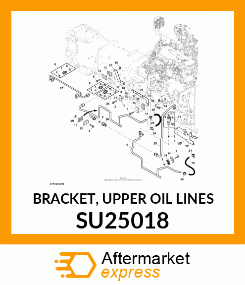 BRACKET, UPPER OIL LINES SU25018