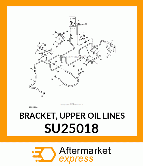 BRACKET, UPPER OIL LINES SU25018