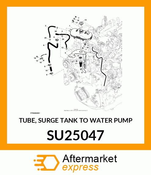 TUBE, SURGE TANK TO WATER PUMP SU25047