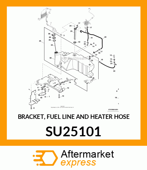 BRACKET, FUEL LINE AND HEATER HOSE SU25101