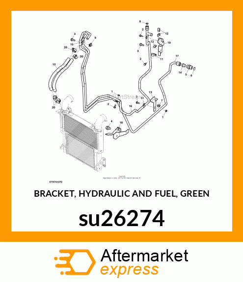 BRACKET, HYDRAULIC AND FUEL, GREEN su26274