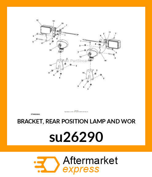 BRACKET, REAR POSITION LAMP AND WOR su26290