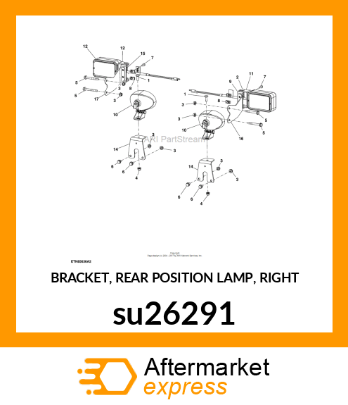 BRACKET, REAR POSITION LAMP, RIGHT su26291