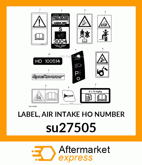 LABEL, AIR INTAKE HO NUMBER su27505