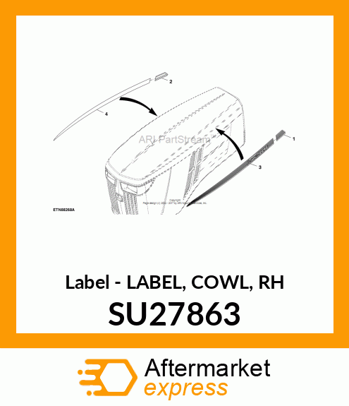 LABEL, COWL, RH SU27863