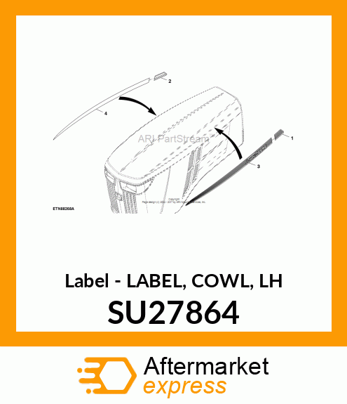 LABEL, COWL, LH SU27864