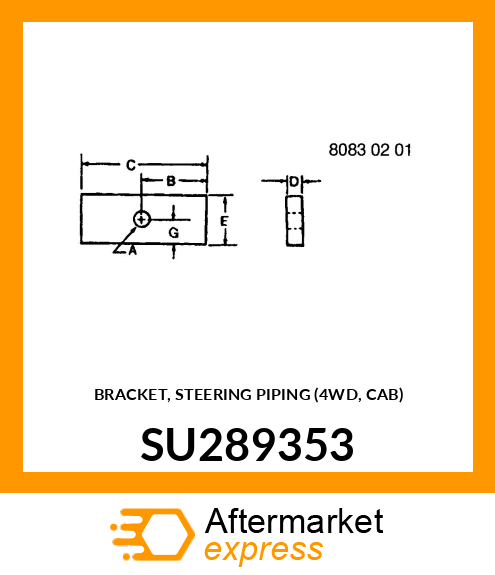 BRACKET, STEERING PIPING (4WD, CAB) SU289353