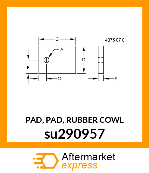 PAD, PAD, RUBBER COWL su290957