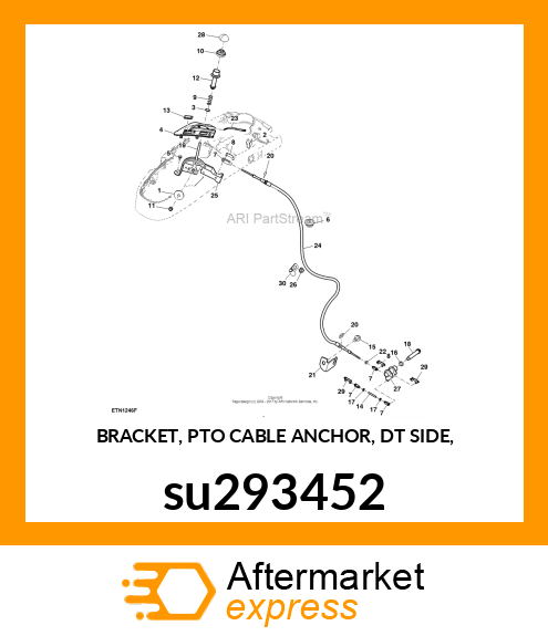 BRACKET, PTO CABLE ANCHOR, DT SIDE, su293452