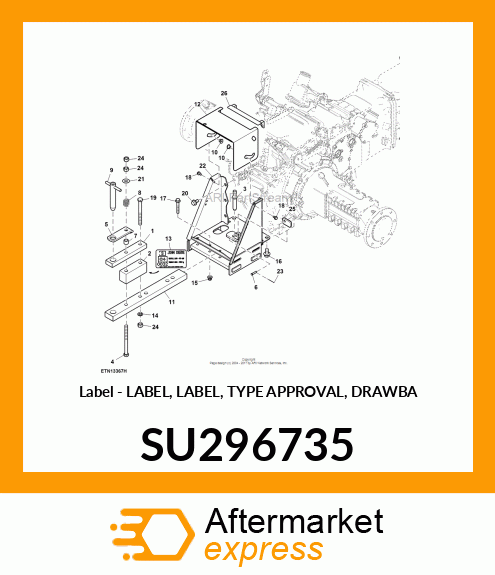 LABEL, TYPE APPROVAL, DRAWBAR SUPPO SU296735