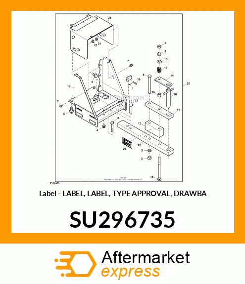 LABEL, TYPE APPROVAL, DRAWBAR SUPPO SU296735