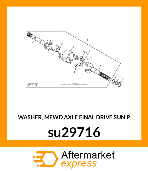 WASHER, MFWD AXLE FINAL DRIVE SUN P su29716