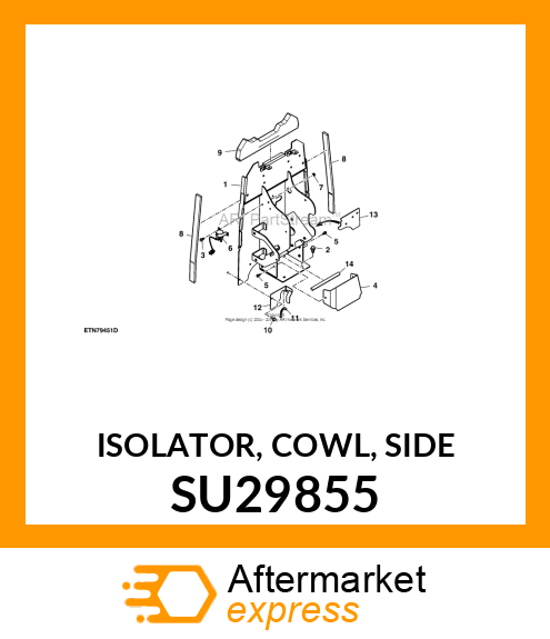 ISOLATOR, COWL, SIDE SU29855