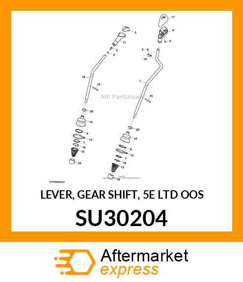 LEVER, GEAR SHIFT, 5E LTD OOS SU30204