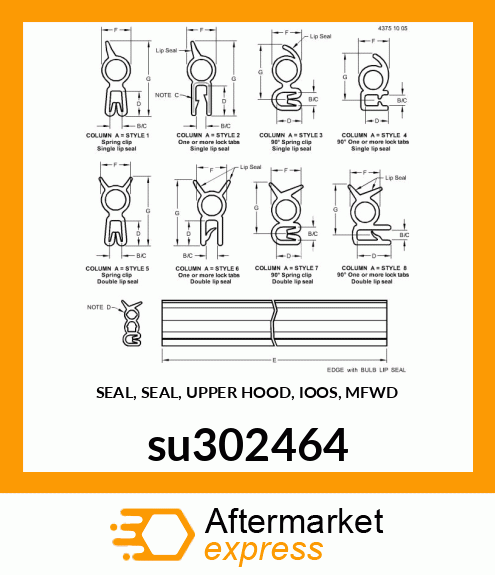 SEAL, SEAL, UPPER HOOD, IOOS, MFWD su302464