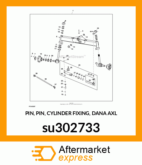 PIN, PIN, CYLINDER FIXING, DANA AXL su302733