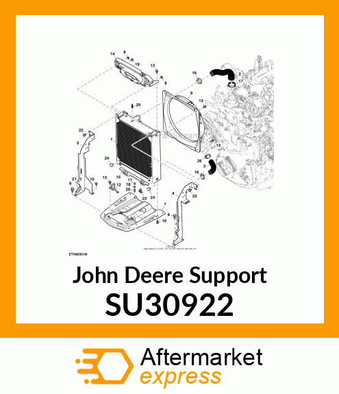 SUPPORT, RH RADIATOR SU30922